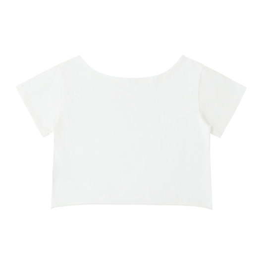 Off-Shoulder Rolled Hem Cotton T-heart Jesus Shirt